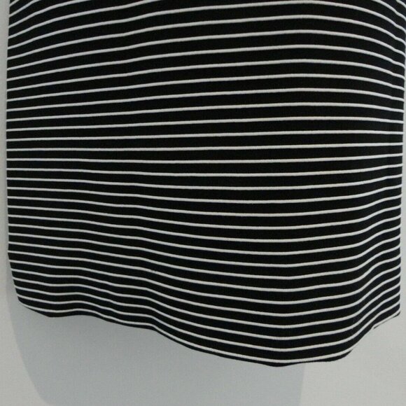 New LAFAYETTE Black White Stripe Round Neck Sleeveless Knit Dress Medium, Large - Picture 5 of 6